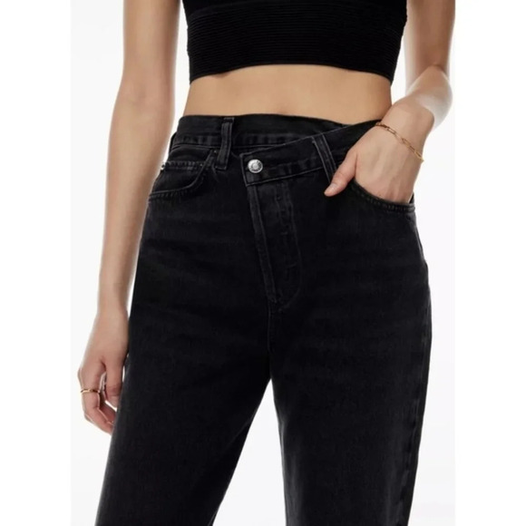 AGOLDE Criss Cross Jeans Black Straight Leg 24 - Picture 6 of 15